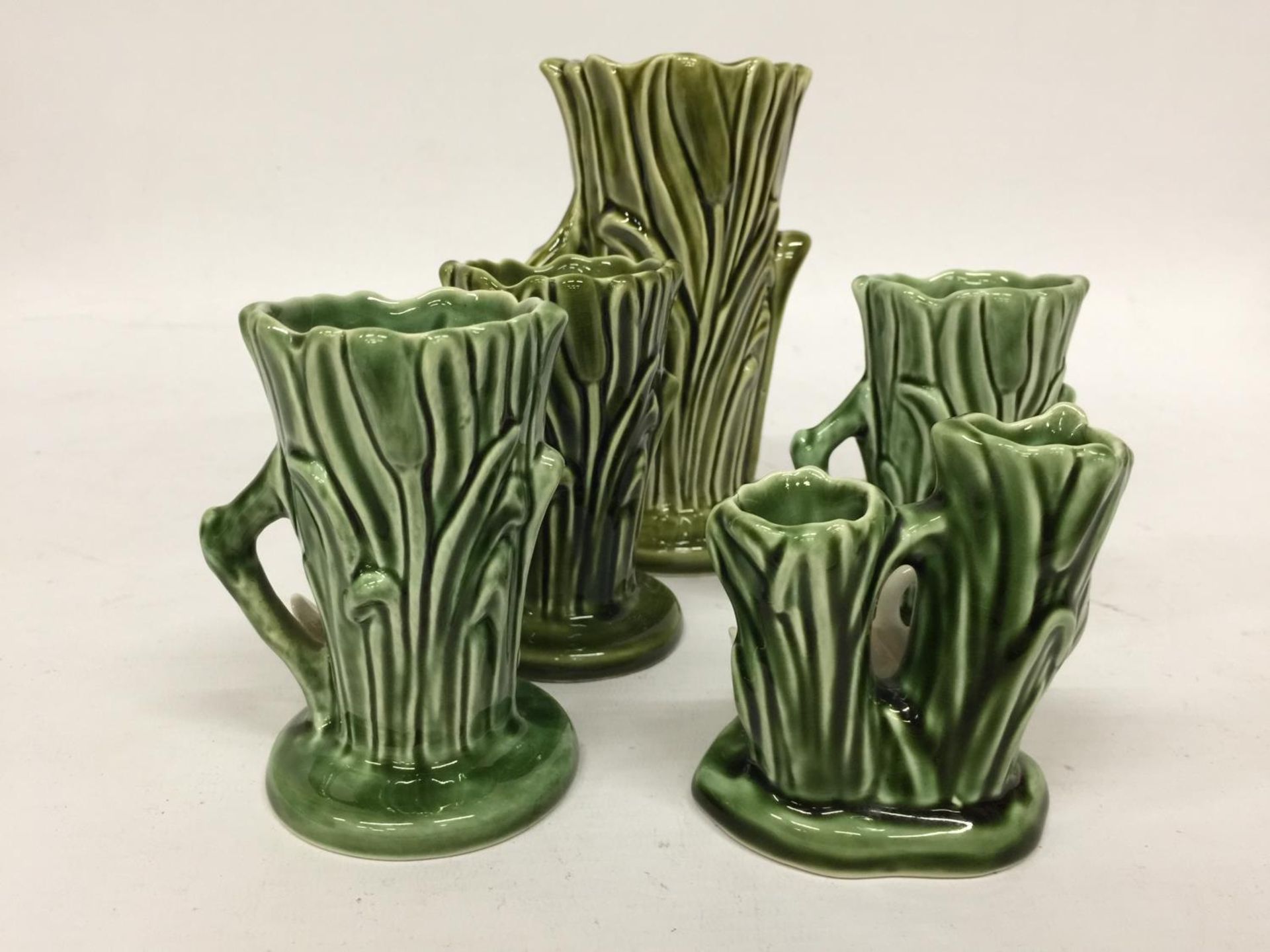 FOUR SYLVAC POTTERY SWAN SPILL VASES - Image 3 of 4