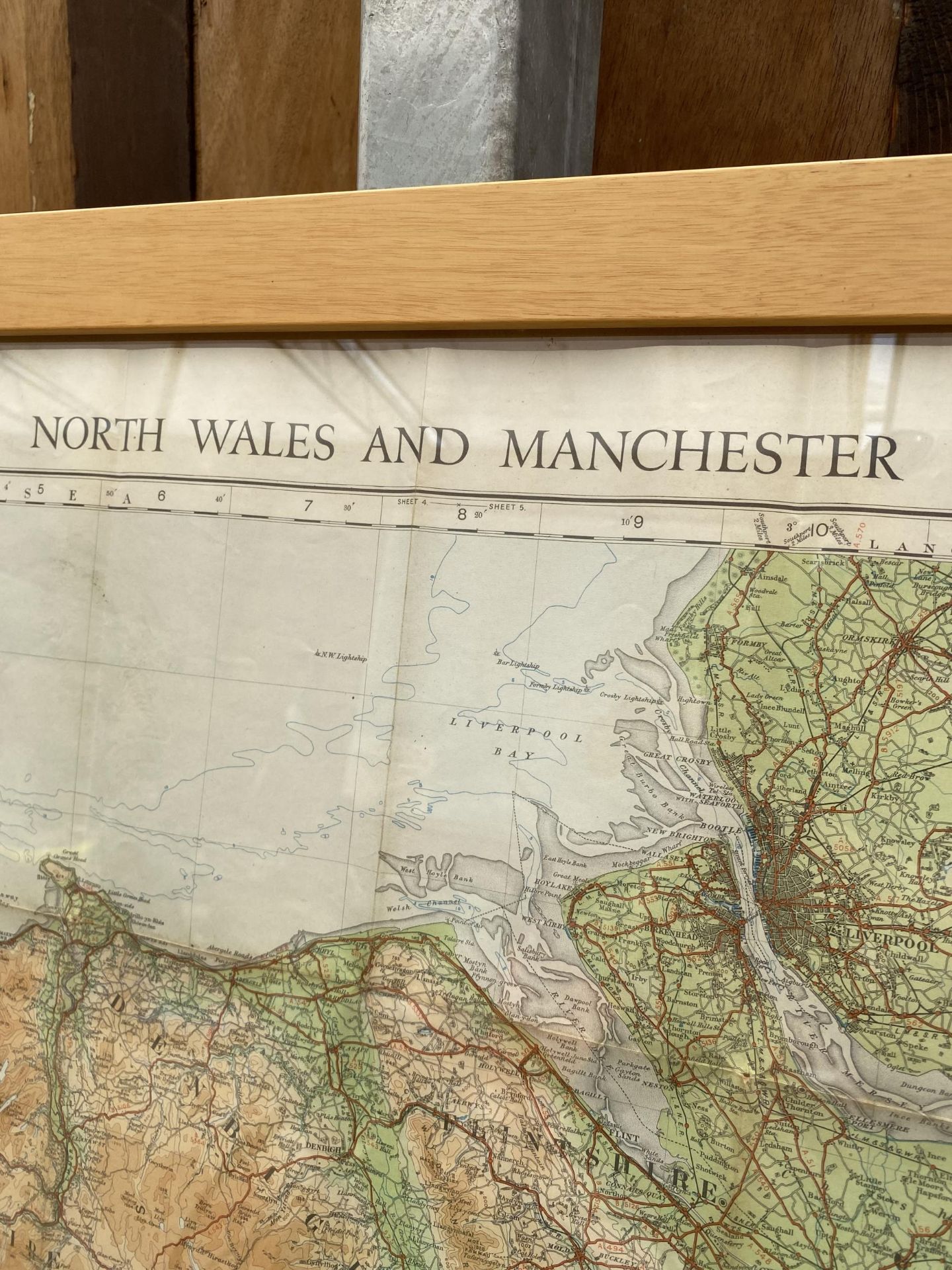 A PINE FRAMED MAP OF NORTH WALES AND MANCHESTER - Image 2 of 4