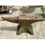 A VINTAGE CAST IRON BLACKSMITHS ANVIL