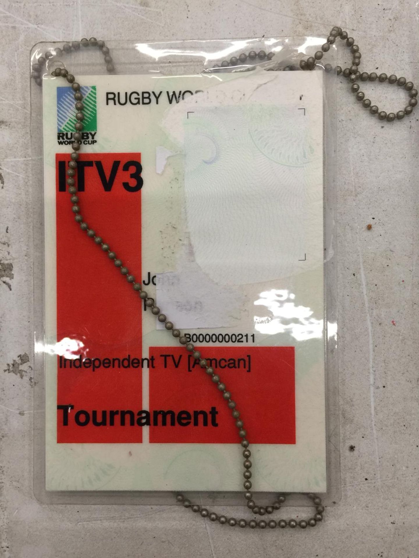 A 1991 RUGBY WORLD CUP, ITV 3, OFFICIAL PASS