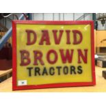 A DAVID BROWN TRACTORS ILLUMINATED BOX SIGN, 38 X 32CM
