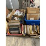 AN ASSORTMENT OF HOUSEHOLD CLEARANCE ITEMS TO INCLUDE PRINTS AND CERAMICS