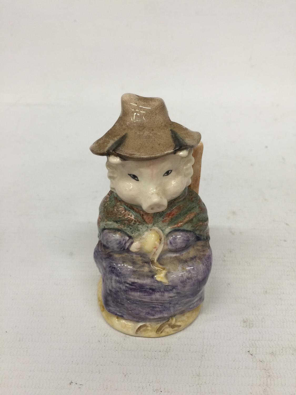 FOUR BESWICK BEATRIX POTTER FIGURES TO INCLUDE AND THIS PIG HAD NONE, MRS TIGGY WINKLE TABATHA - Image 2 of 9