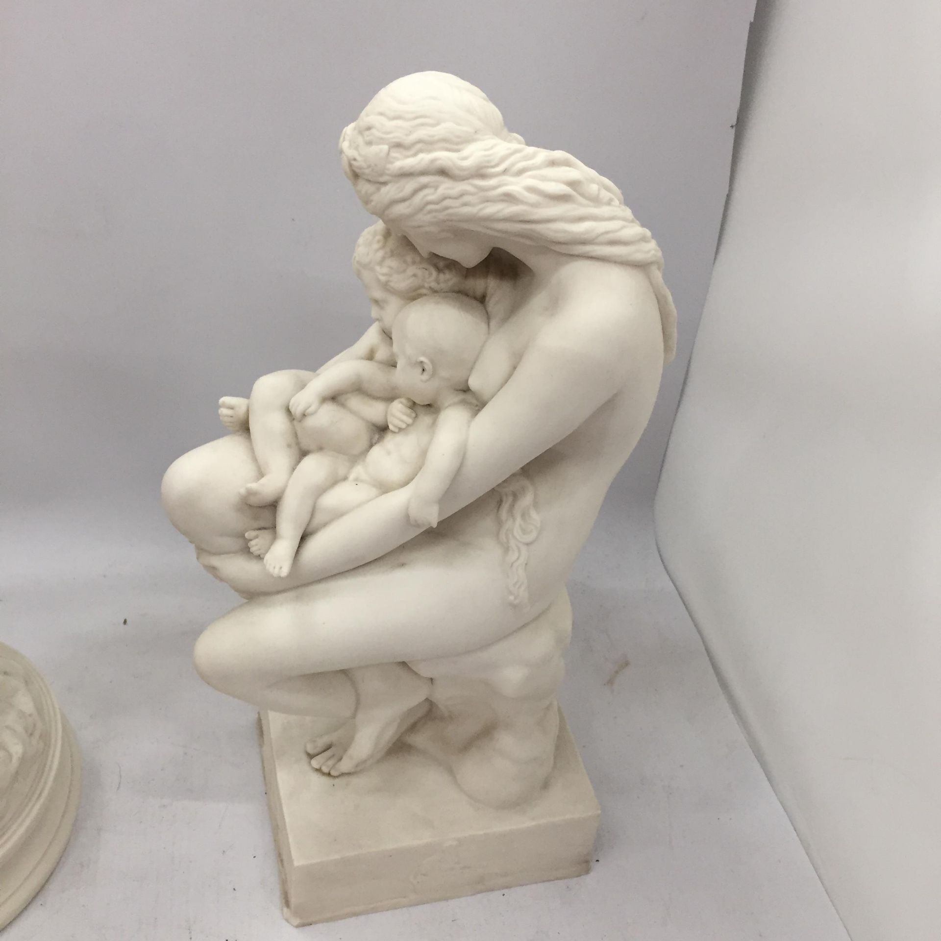 TWO PARIAN WARE FIGURES, ONE OF A MOTHER HOLDING CHILDREN AND THE OTHER TITLED 'JEALOUSY' - Image 4 of 5