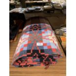 A VINTAGE AZTEC PATTERNED BLANKET