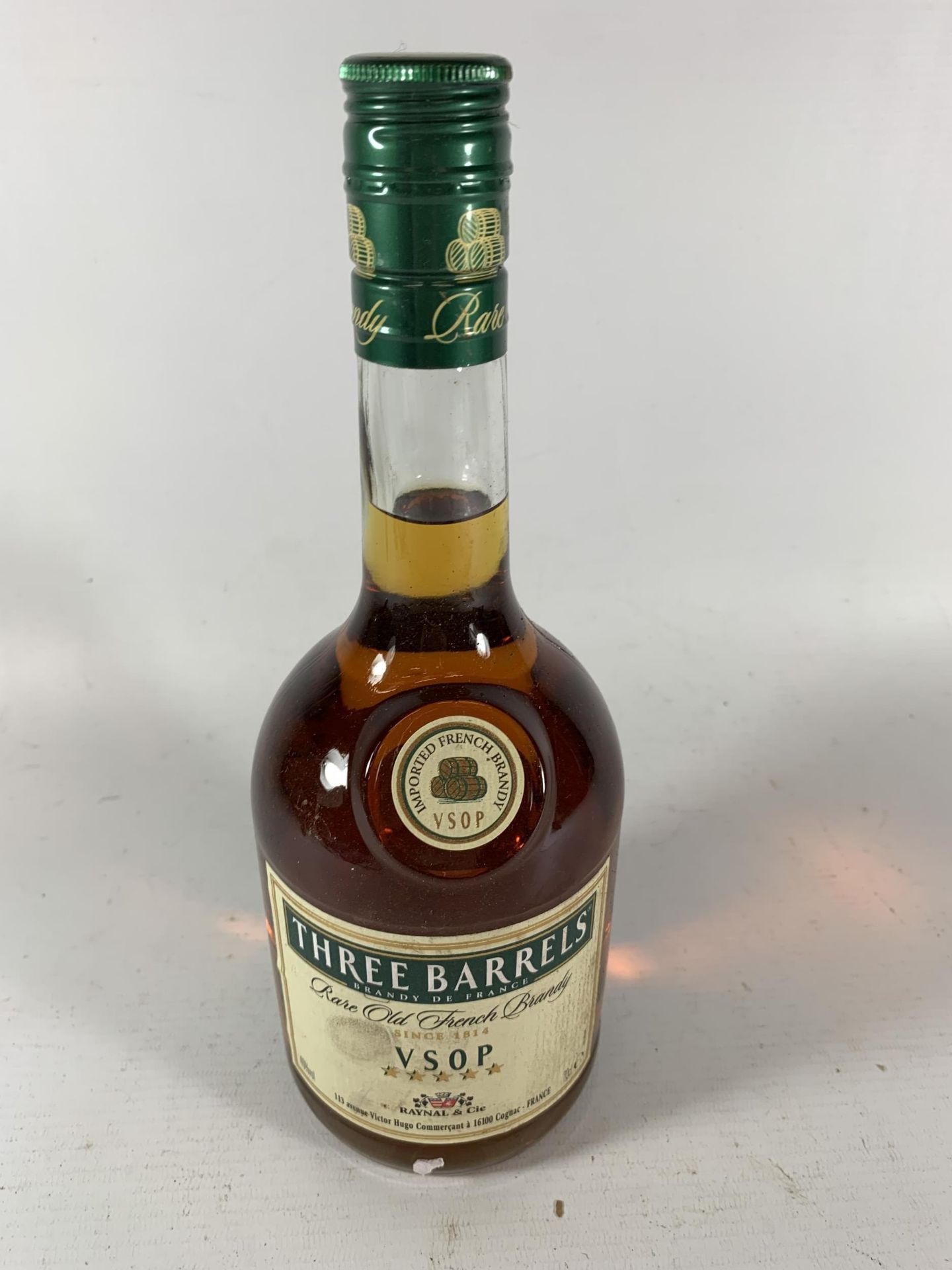 1 X 70CL BOTTLE - RAYNAL & CIE THREE BARRELS VSOP RARE OLD FRENCH BRANDY