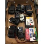 A QUANTITY OF VINTAGE CAMERAS TO INCLUDE HANIMEX IC500, MINOLTA AF 65 ZOOM, NIKON AF 220, CANON SURE