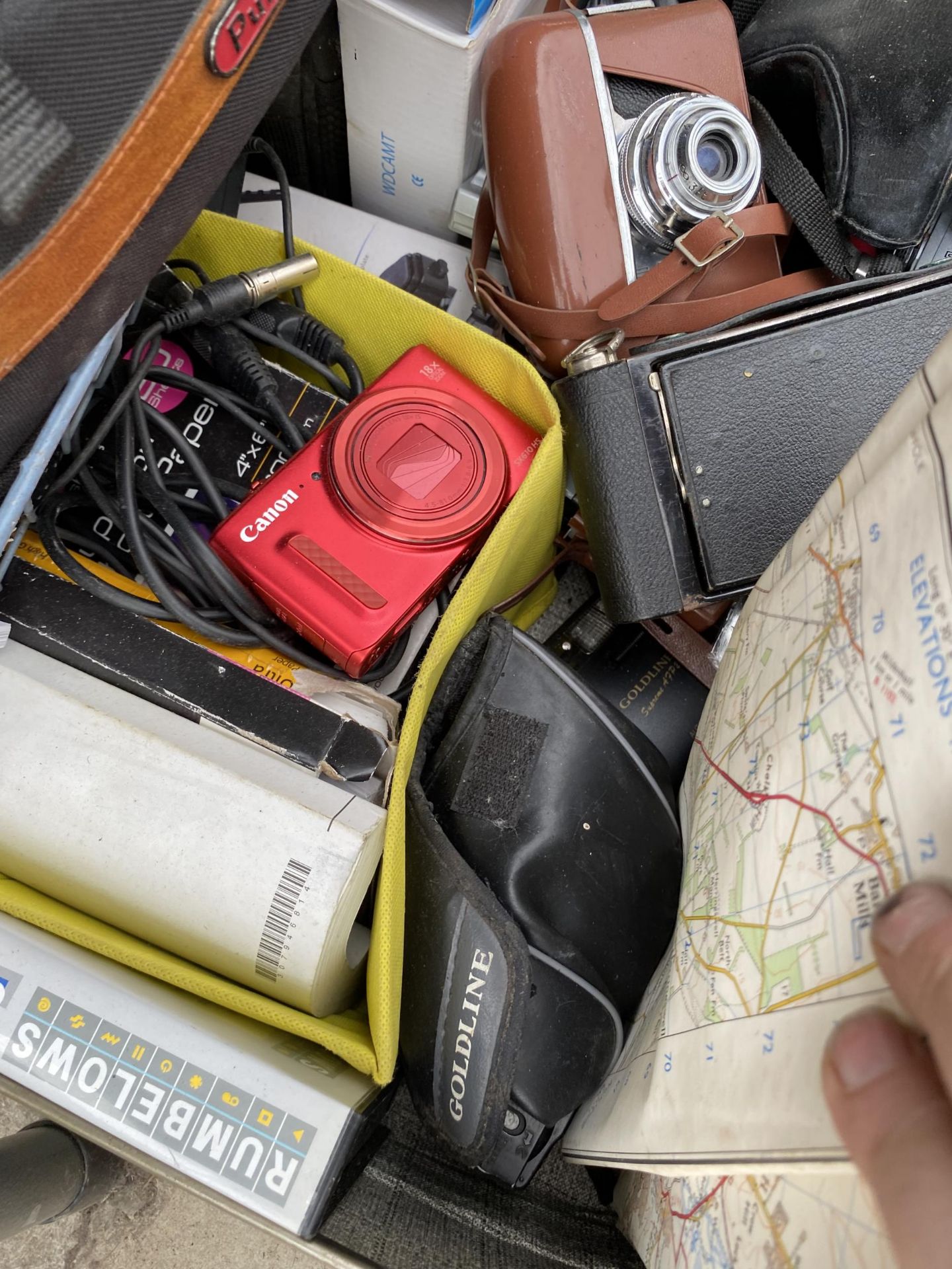 A SUITCASE OF ASSORTED CAMERAS, ORDNANCE SURVEY MAPS ETC - Image 3 of 6