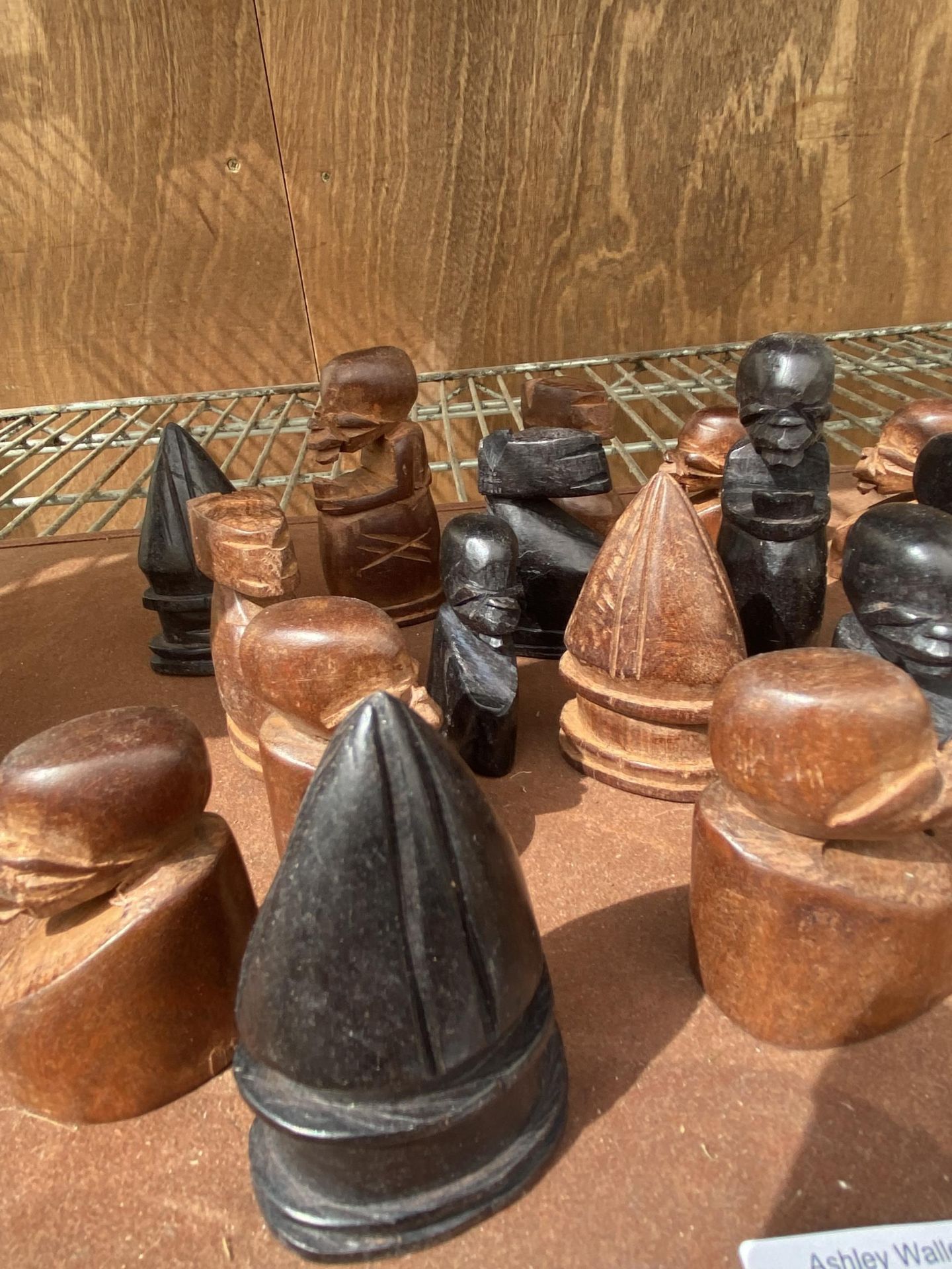 A COLLECTION OF TRIBAL CARVED WOODEN CHESS PIECES - Image 3 of 3
