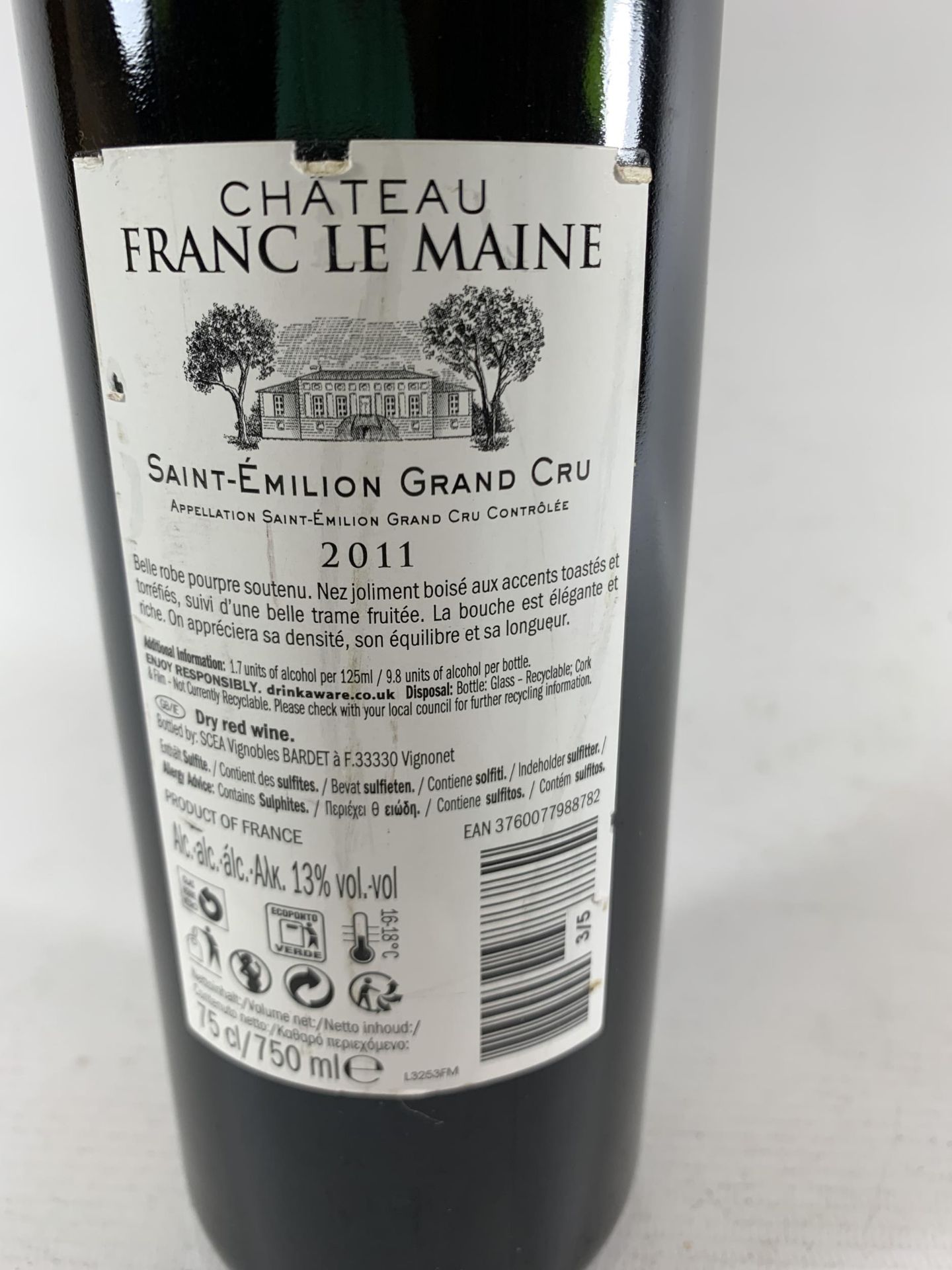 1 X 75CL BOTTLE - CHATEAU FRANC LE MAINE SAINT EMILION 2011 GRAND CRU - Image 3 of 3