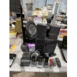 AN ASSORTMENT OF ITEMS TO INCLUDE HOUSE PHONES AND SPEAKERS ETC