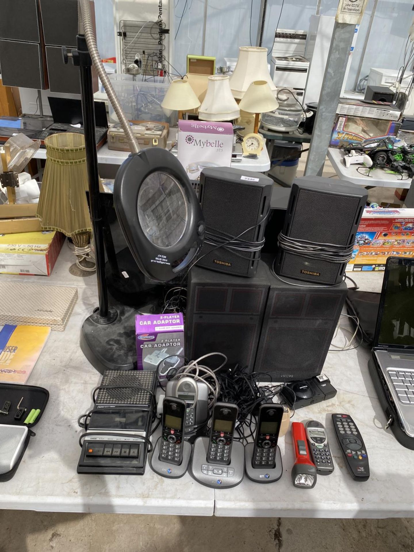 AN ASSORTMENT OF ITEMS TO INCLUDE HOUSE PHONES AND SPEAKERS ETC