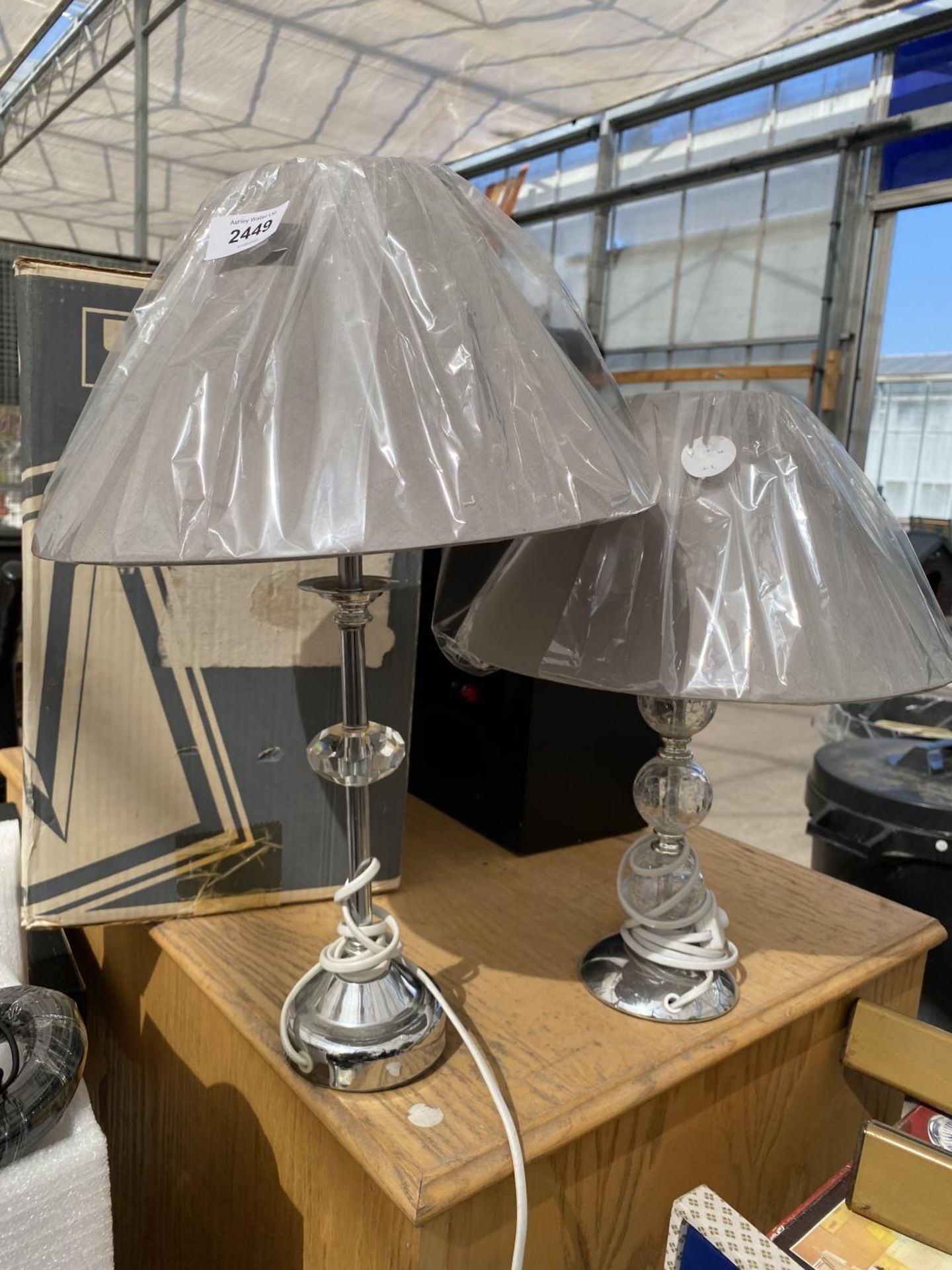 TWO AS NEW TABLE LAMPS WITH SHADES