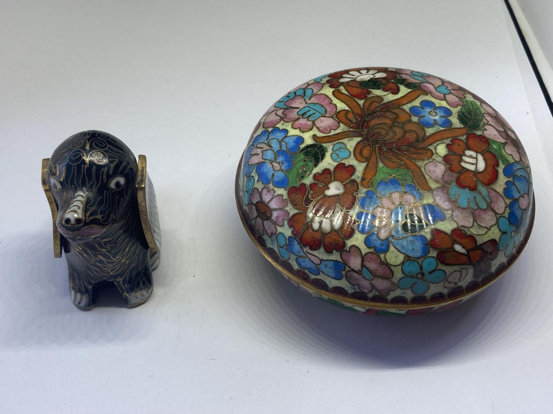 TWO CLOISONNE ITEMS