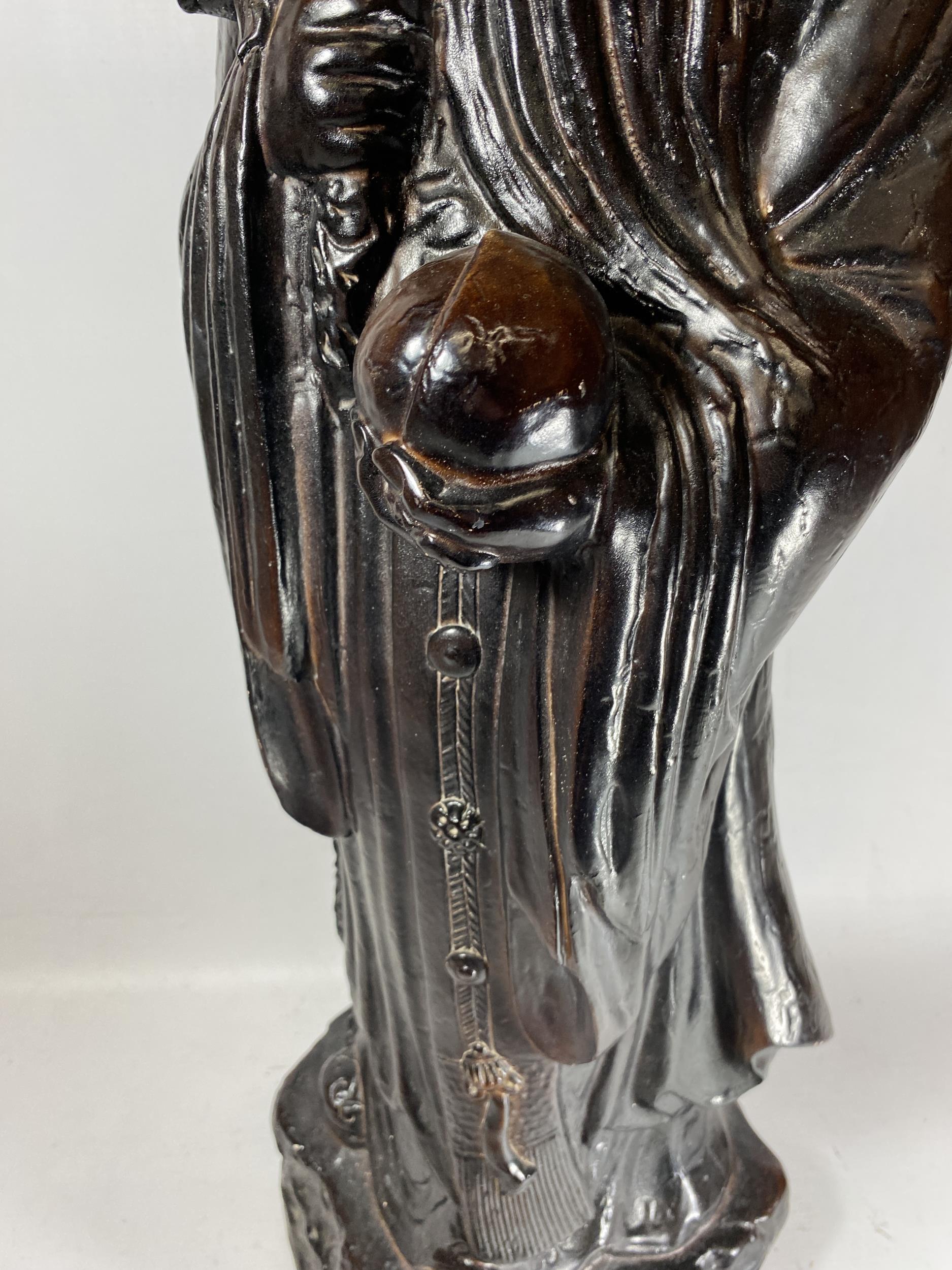 A LARGE METAL MODEL OF AN IMMORTAL, SIGNED AND DATED 1981 TO BASE, HEIGHT 81CM - Image 3 of 6