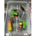 A BOX CONTAINING AN ASSORTMENT OF BAIT ROCKETS (FROM A TACKLE SHOP CLEARANCE)