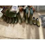 AN ASSORTMENT OF AS NEW FISHING AND HUNTING WELLIES (FROM A TACKLE SHOP CLEARANCE)