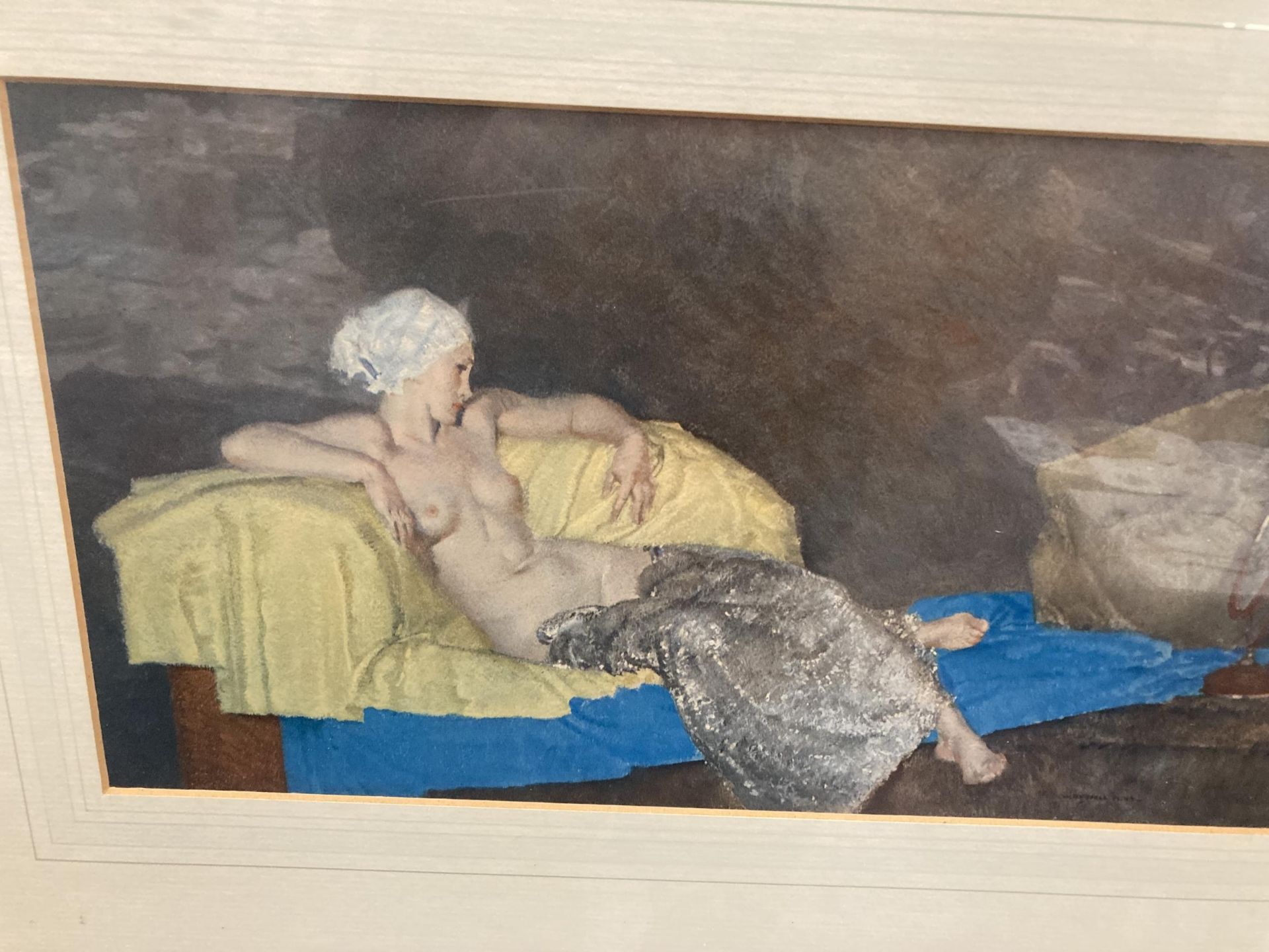 A FRAMED RUSSELL FLINT PRINT OF A NUDE LADY - Image 2 of 2