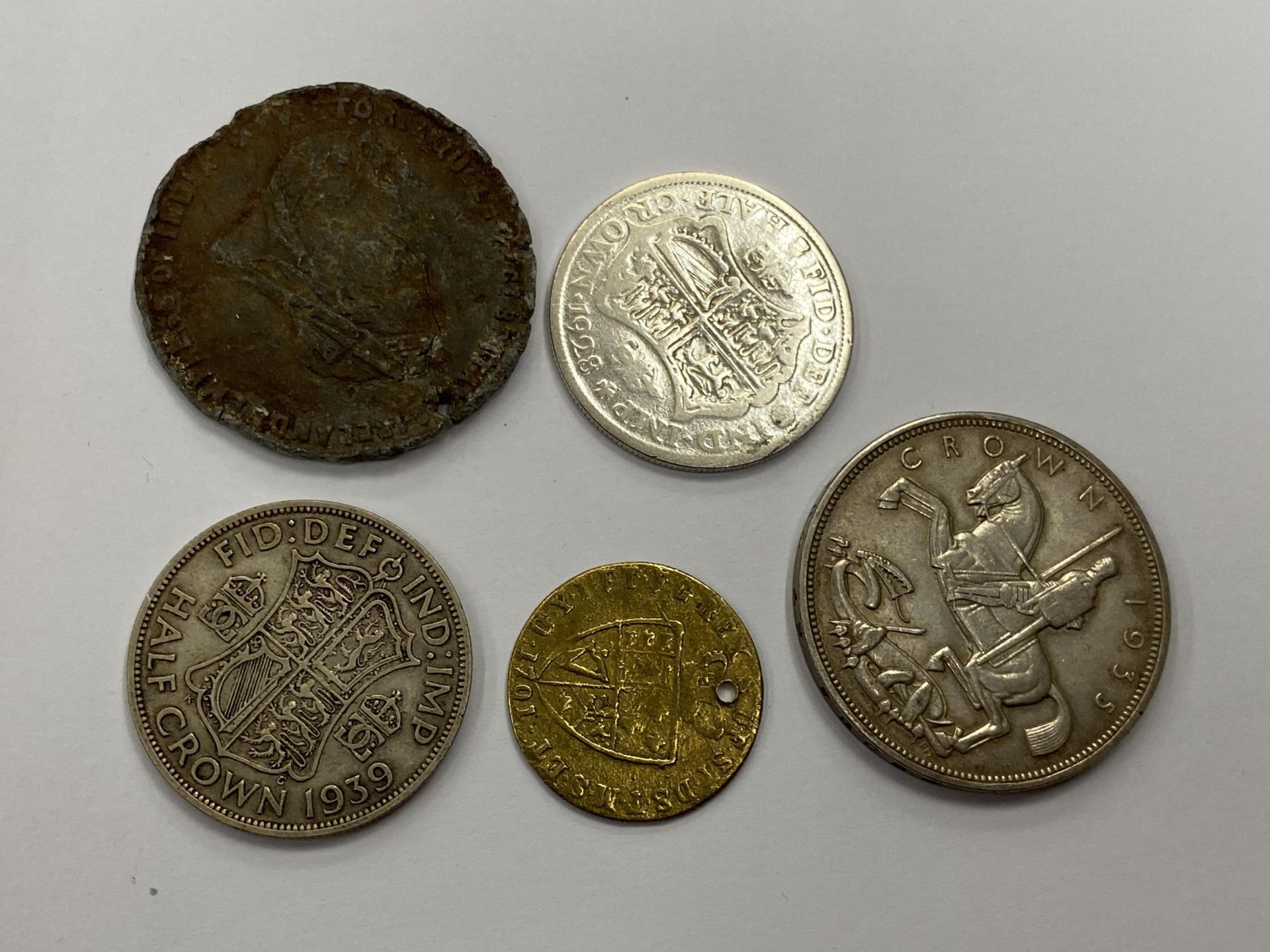 FIVE ASSORTED COINS