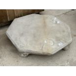 A VINTAGE INDIAN STONE OCTAGONAL PLANT STAND (W:70CM)