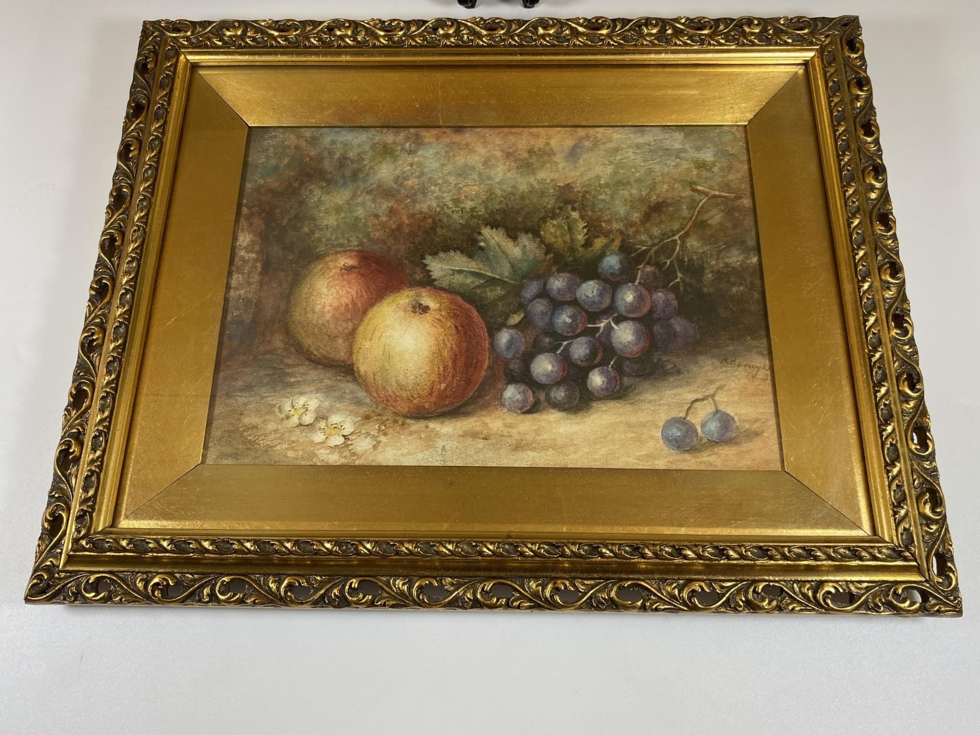 A PAIR OF RAYMOND BEVINGTON, (ROYAL WORCESTER ARTIST), ORIGINAL WATERCOLOURS IN DECORATIVE GILT - Image 2 of 9