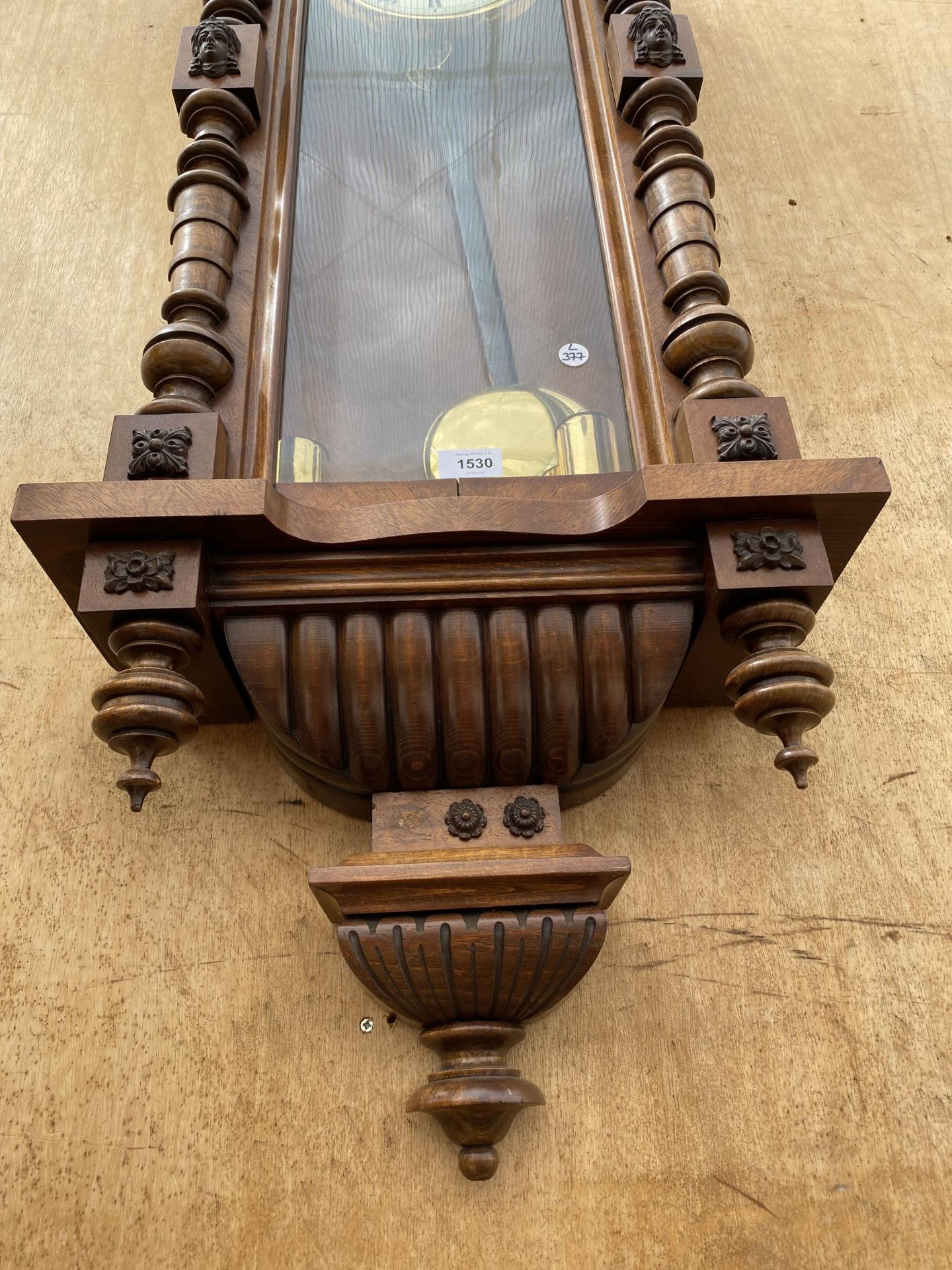 A LARGE OAK CASED VIENNA WALL CLOCK - Image 6 of 6