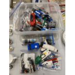 A LARGE AMOUNT OF LEGO TO INCLUDE VEHICLES, PLUS A QUANTITY OF TOY CARS, PLANES, ETC