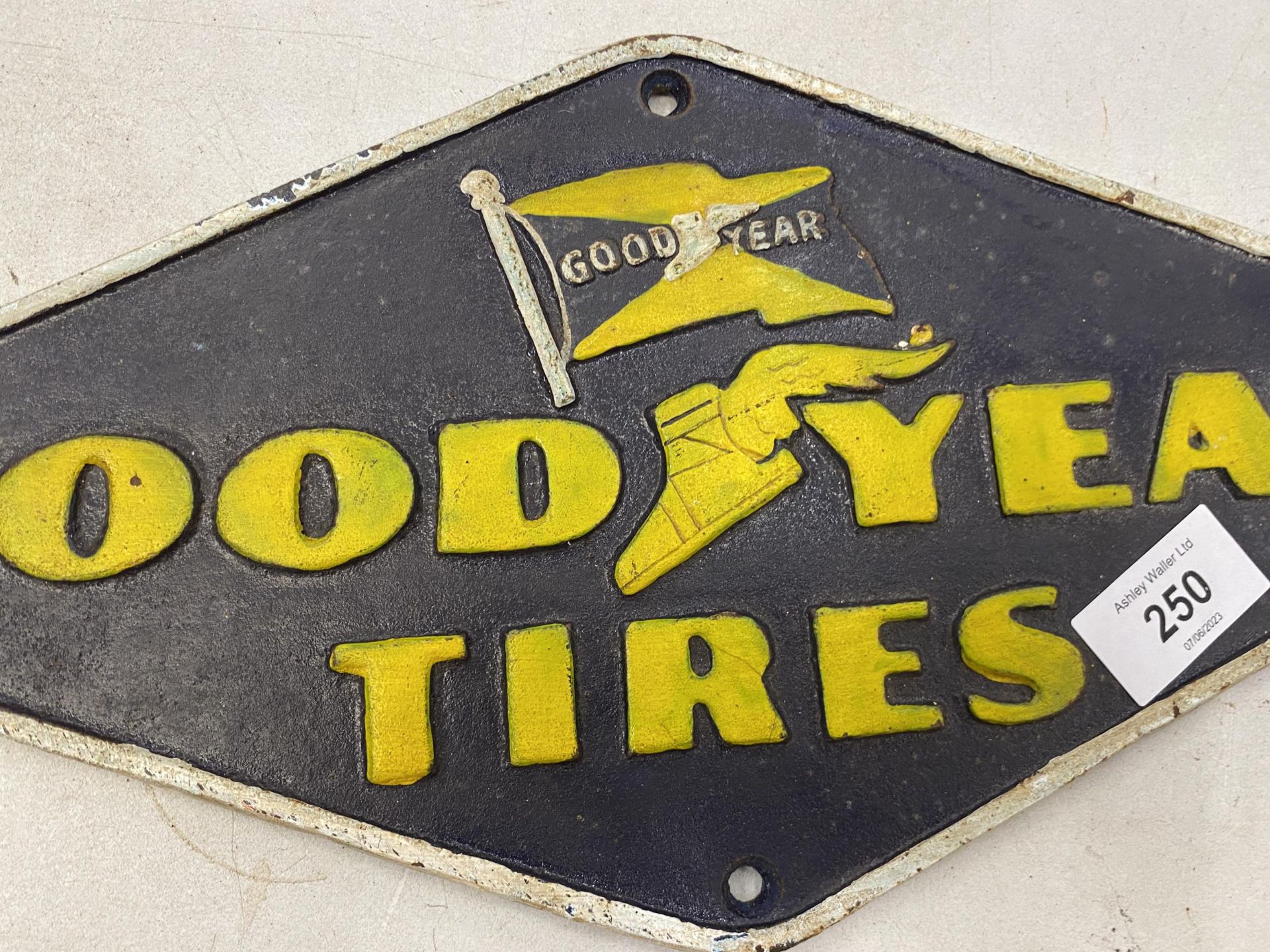 A CAST GOODYEAR TYRES SIGN 39CM X 18CM - Image 2 of 3