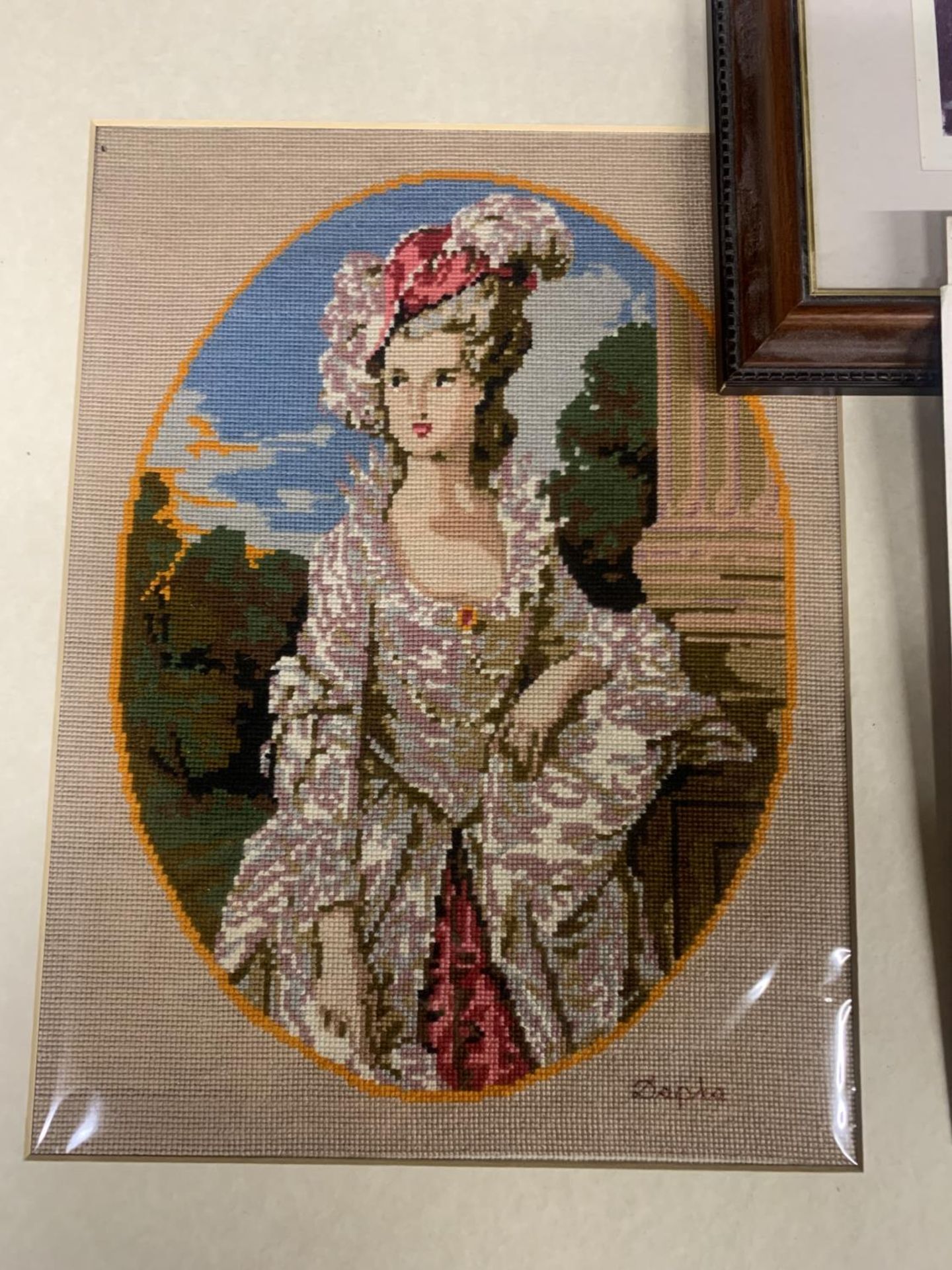 A SIGNED DAVID WOODFORD PRINT, TAPESTRY OF A LADY, ETC - Image 2 of 6