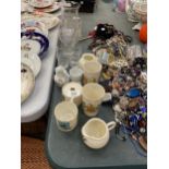 A QUANTITY OF GOSS CRESTED WARE PLUS A QUANTITY OF VICTORIAN GLASS