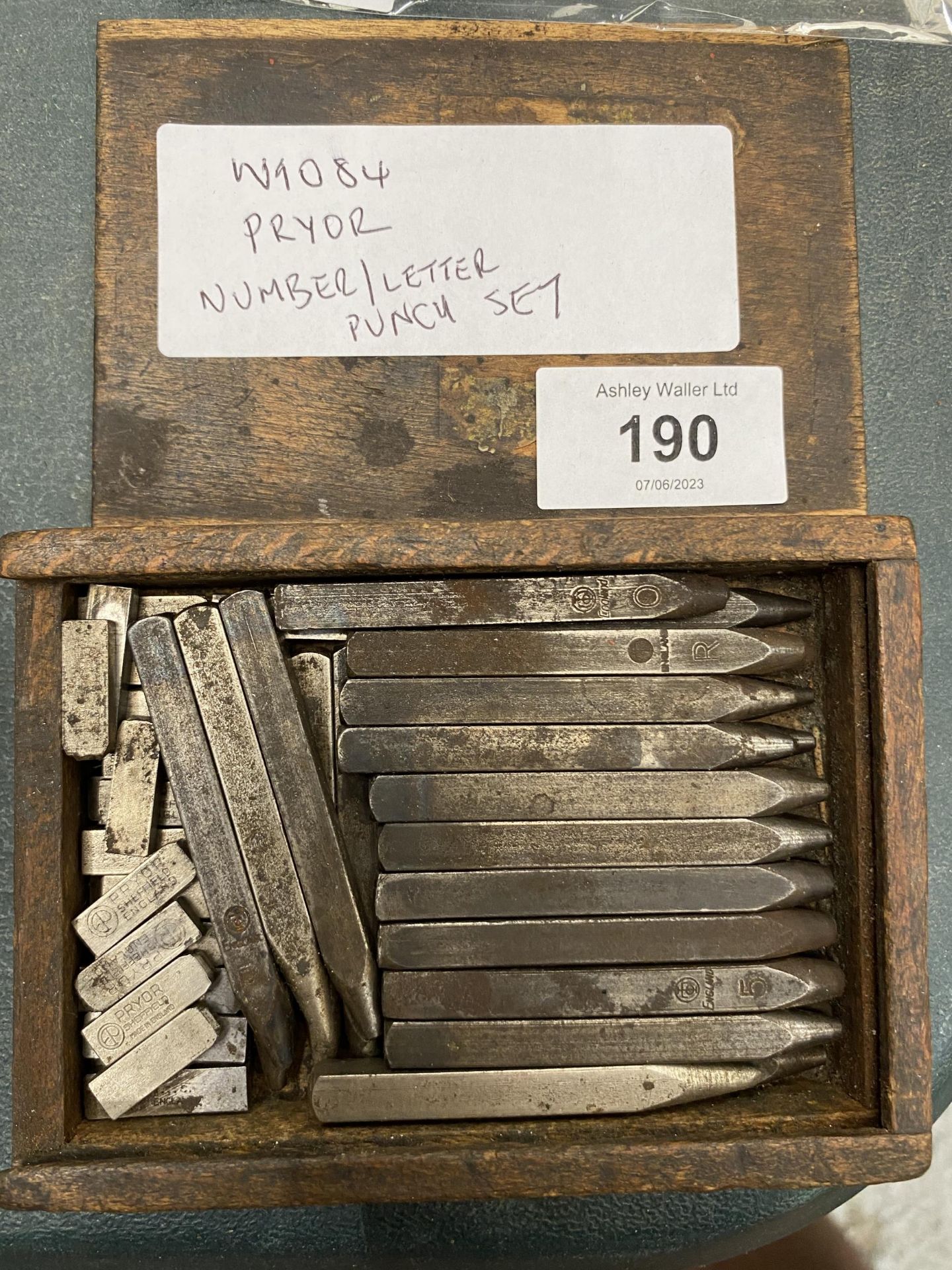 A VINTAGE PRYOR NUMBER/LETTER PUNCH SET