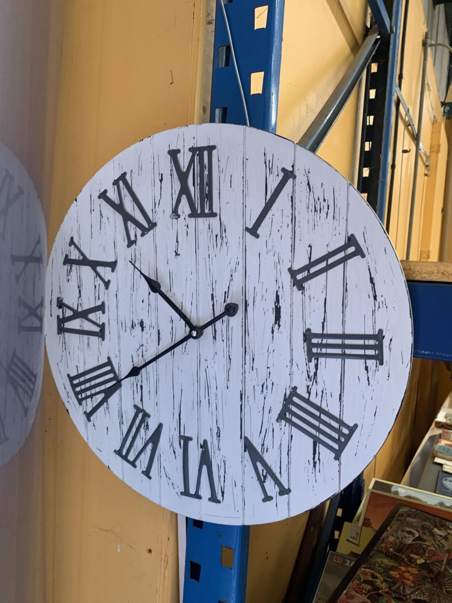 A VINTAGE STYLE WOODEN WALL CLOCK
