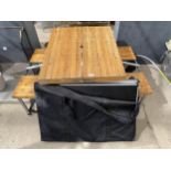 TWO FOLDING PICNIC TABLES