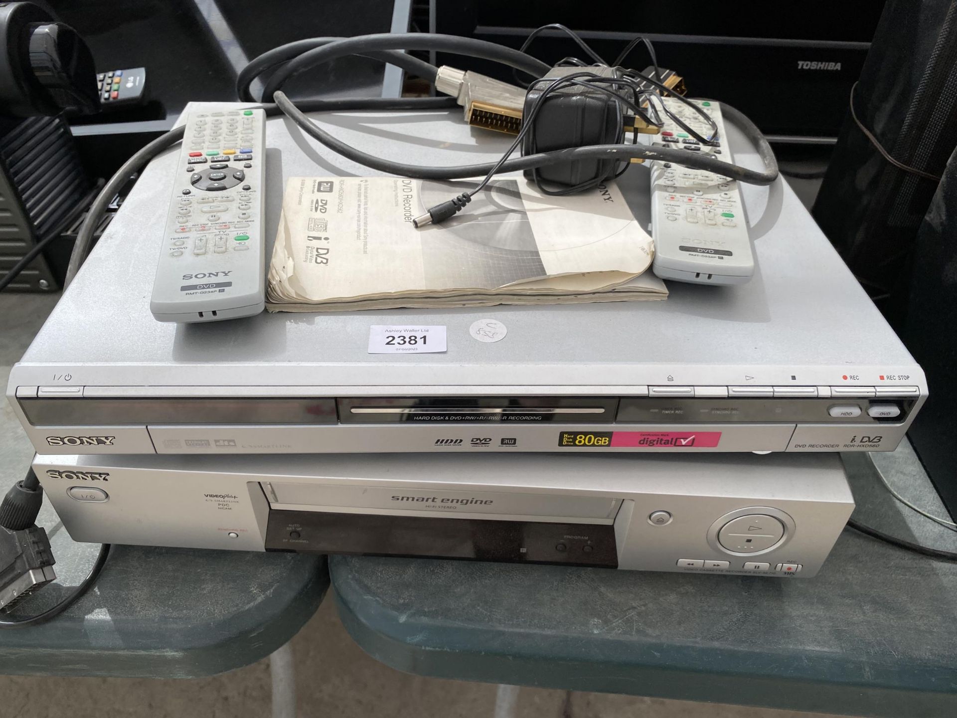 A SONY DVD PLAYER AND A SONY VHS PLAYER