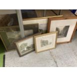THREE FRAMED WATERCOLOURS TO INCLUDE ST MICHAEL'S CHURCH, FLIXTON, SIGNED J DOBSON, A MOUNTAIN