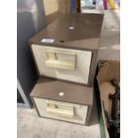 TWO BISLEY SINGLE DRAWER INDEX CABINETS