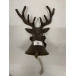 A CAST IRON STAG DESIGN BELL