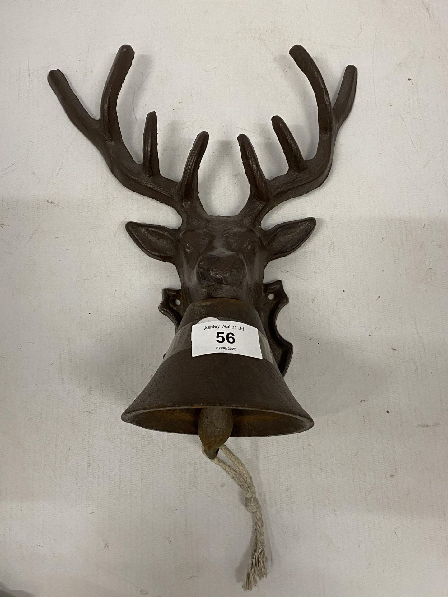 A CAST IRON STAG DESIGN BELL