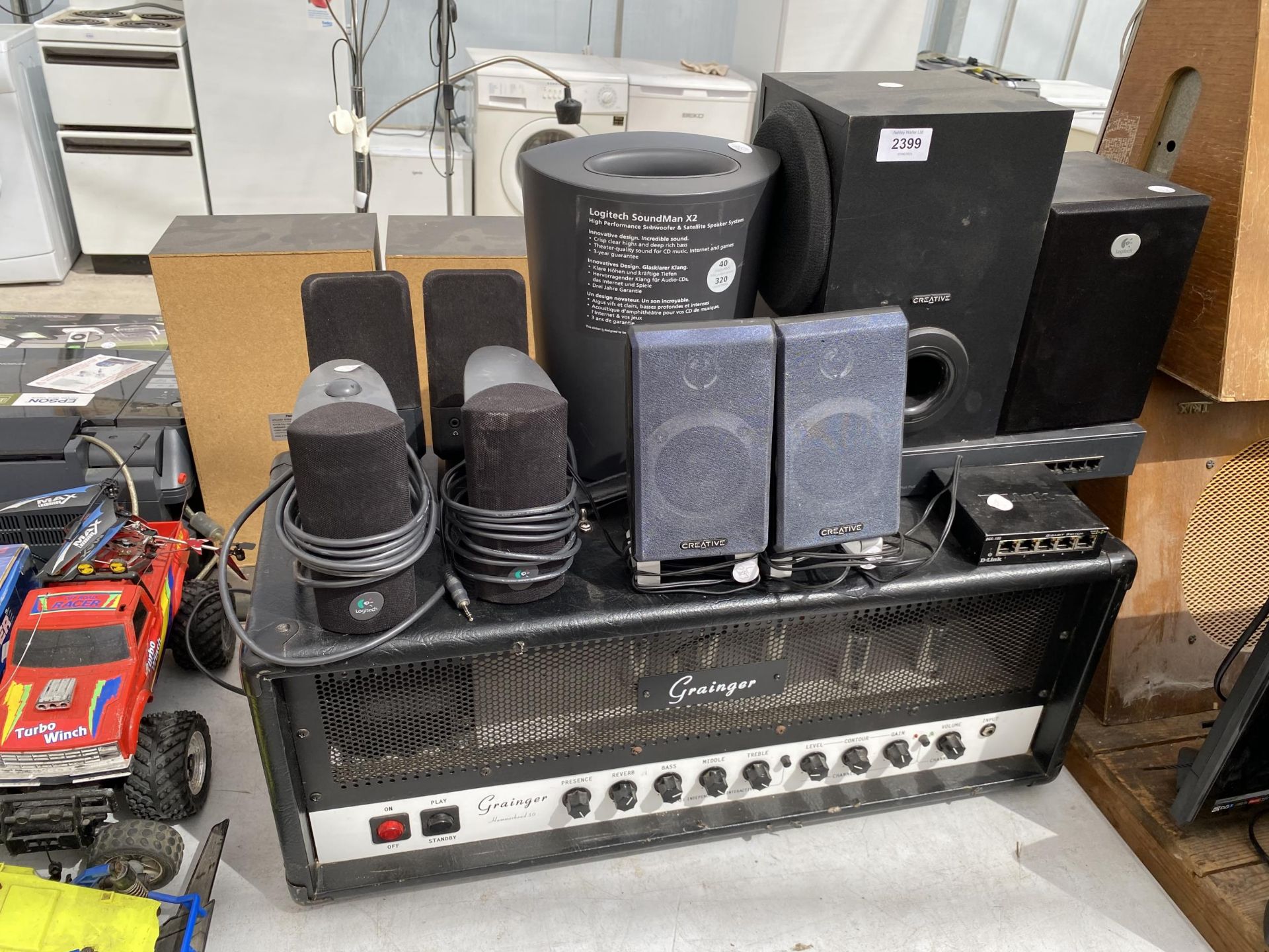 A GRAINGER AMPLIFIER AND VARIOUS SPEAKERS