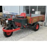 A PETROL ENGINE 'MARTIN TRUCKS BE2' MARKET GARDENERS TRICYCLE WITH MANUAL TIPPER BODY (REQUIRES A