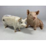 TWO CERAMIC PIGS - A BESWICK CH WALL CHAMPION BOY 53 AND AN AYNSLEY 'PIGGY' (CHIP TO EAR)