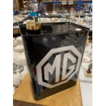 A BLACK MG PETROL CAN