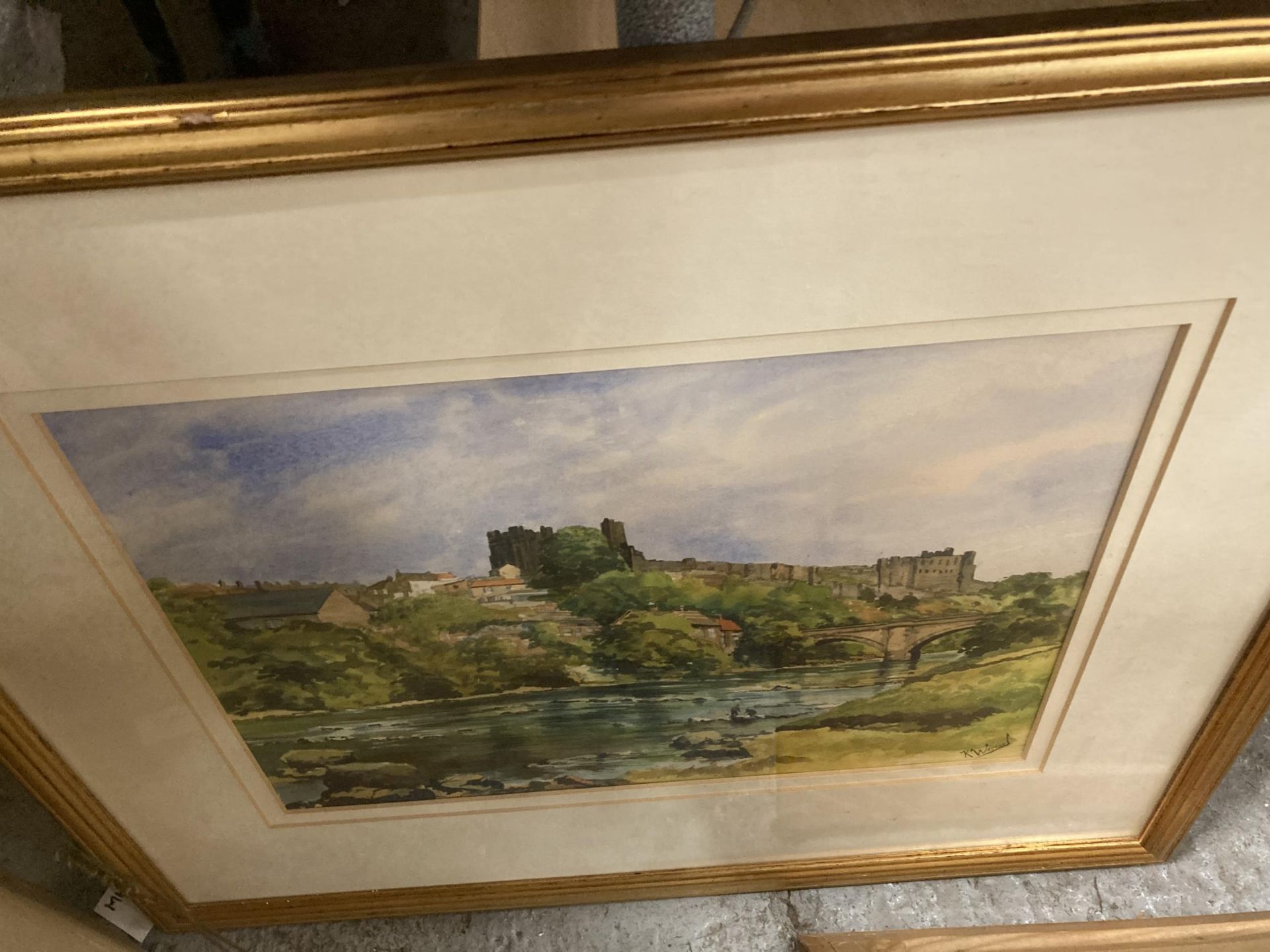 THREE FRAMED WATERCOLOURS TO INCLUDE ST MICHAEL'S CHURCH, FLIXTON, SIGNED J DOBSON, A MOUNTAIN - Image 2 of 3