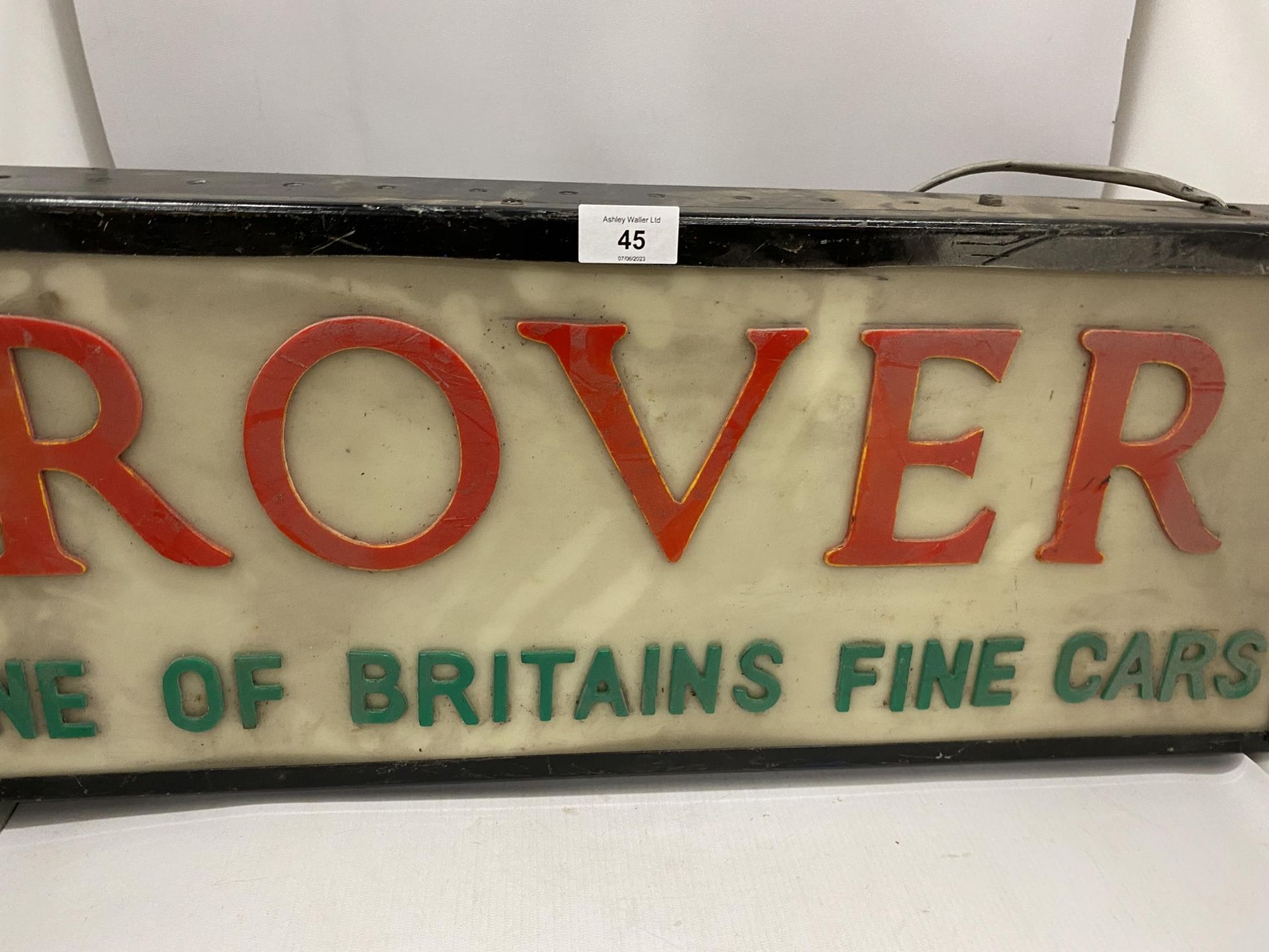 A 'ROVER- ONE OF BRITAIN'S FINE CARS' ILLUMINATED BOX SIGN, 27 X 70CM - Image 2 of 2