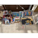 AN ASSORTMENT OF CHILDRENS ITEMS TO INCLUDE LEGO AND BLUE PETER ANNUALS ETC