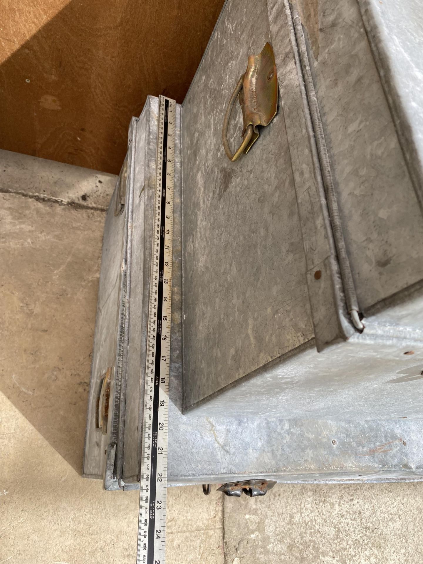 TWO GRADUATED GALVANISED METAL STORAGE TRUNKS - Image 7 of 8