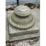 A VINTAGE INDIAN STONE COLUMN BASE