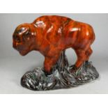 AN ANITA HARRIS BISON - 18.5 CM (H) - 23 CM (W)