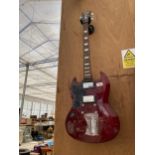 A 'VINTAGE' ELECTRIC GUITAR, NEEDS RESTRINGING