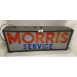 A 'MORRIS SERVICE' ILLUMINATED BOX SIGN, 23 X 57CM